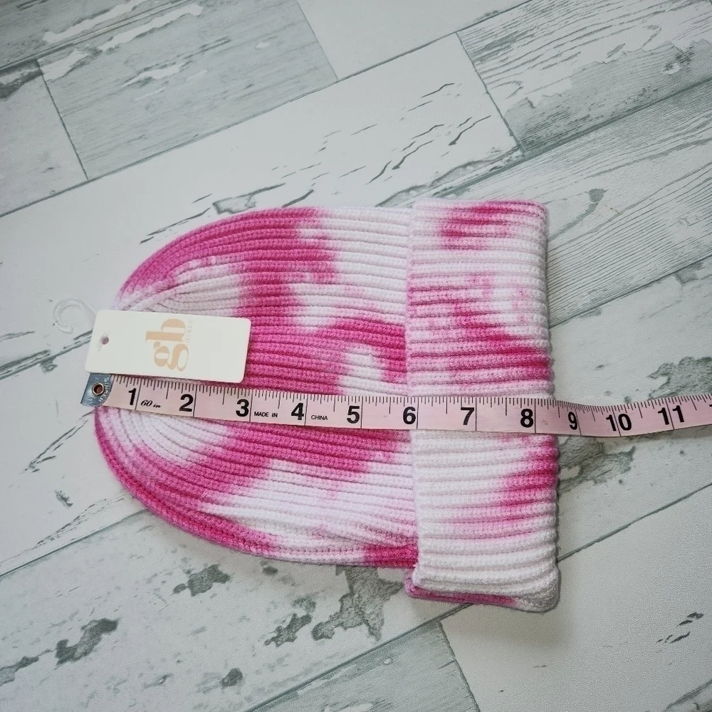 Gianni Bini NWT Girls Pink White Tie Dye Hat One Size
